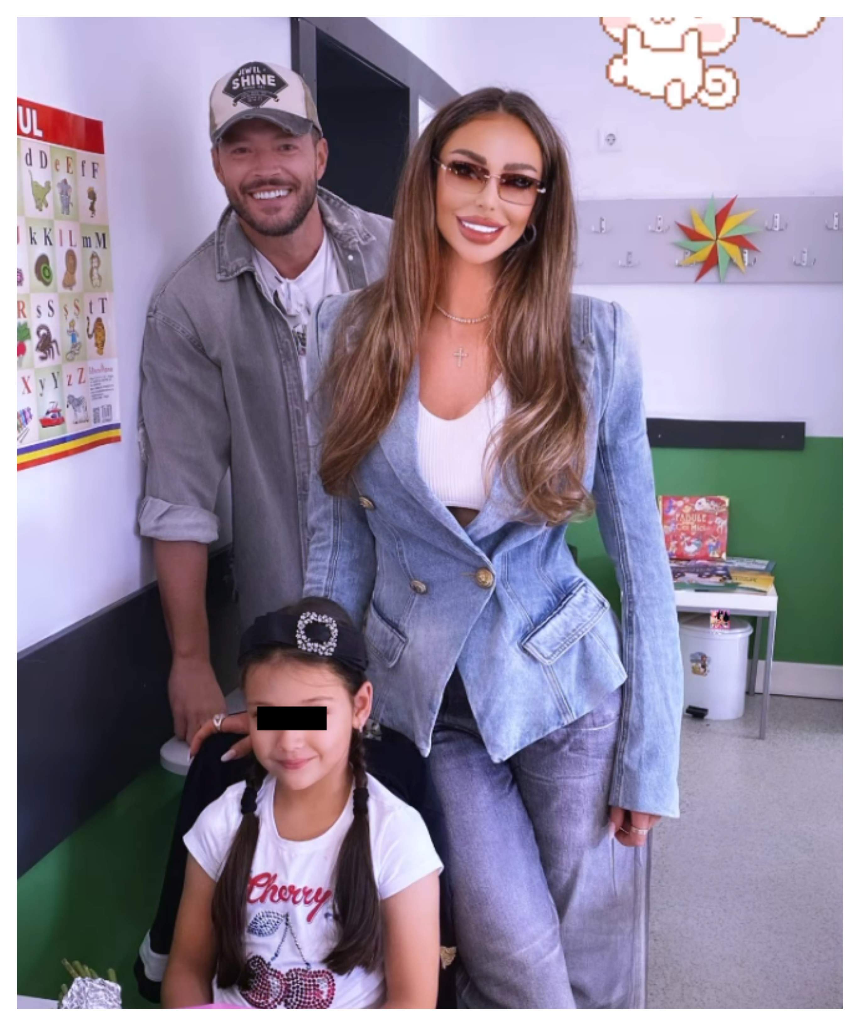 Bianca Drăgușanu și Victor Slav, împreună in prima zi de școală a fiicei lor. Sofia a intrat în clasa I: “Începuturi superbe”