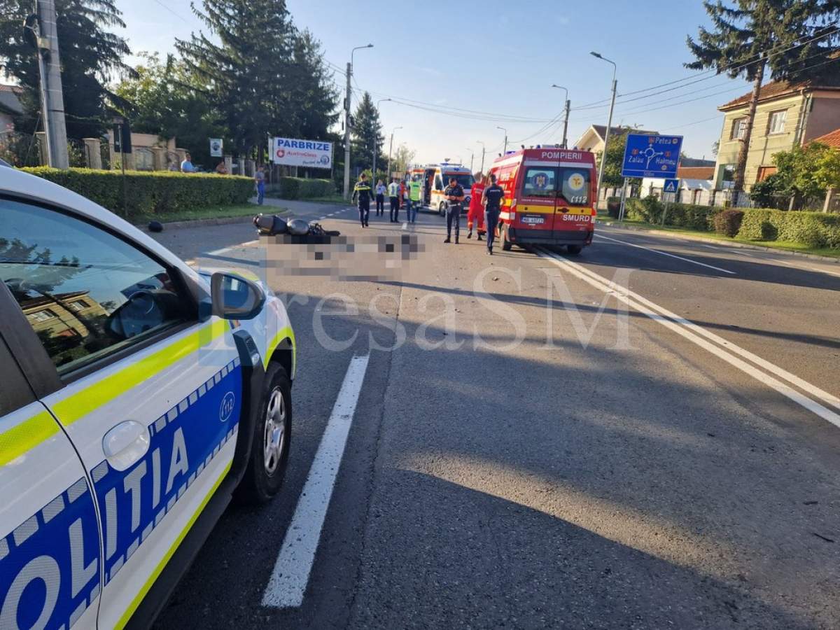 imagine de la locul accidentului din Satu Mare.