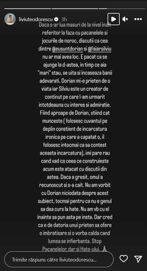 Reacția lui Dorian Popa, după ce Silviu Faiăr l-a atacat, pe motiv că face reclamă jocurilor de noroc: „Nefericirea altuia...”. Cine mai intervine în conflict