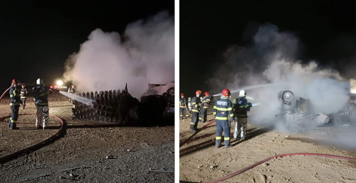 Incendiu puternic la o magistrală de gaz de pe șantierul Autostrăzii Moldovei! A fost activat planul roșu de intervenție