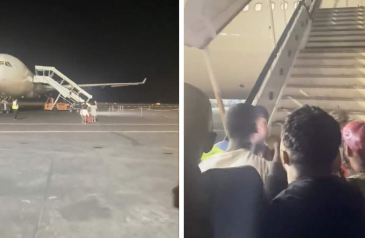 Pasageri care intra cu forța într-un avion, după ce zborul a fost anulat două zile la rând Mai mulți pasageri au intrat cu forța într-un avion, după ce zborul a fost anulat două zile la rând. Imaginile au devenit virale pe internet