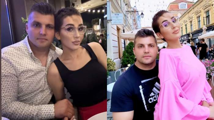 Colaj foto cu make-up artista Dana Roba și iubitul ei, Beniamin