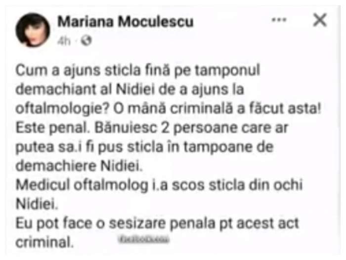 Star Magazin. Mariana Moculescu, acuzații șocante. Vedeta susține că cineva a vrut să o omoare pe Nidia Moculescu: ”Este penal” / VIDEO