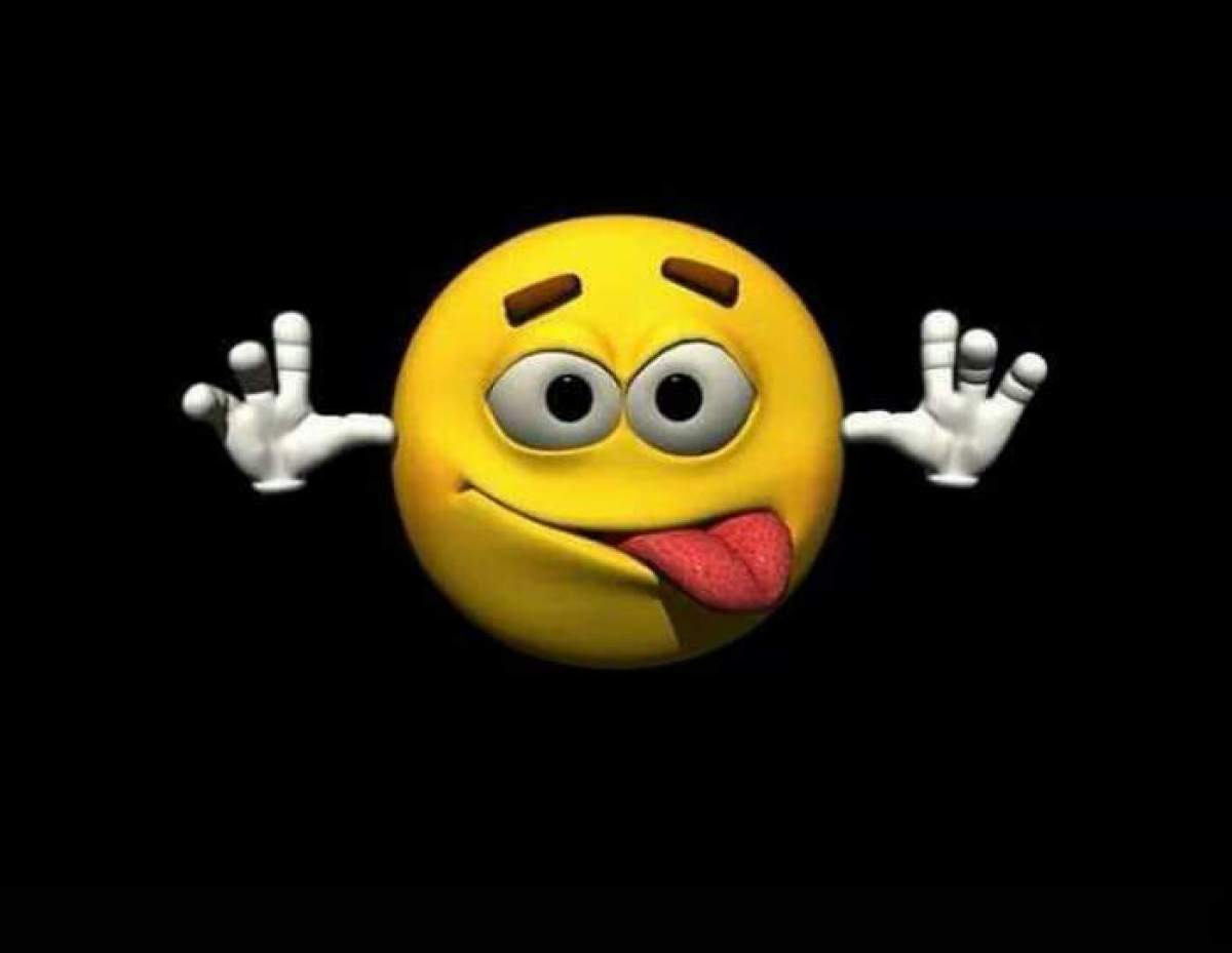 Fotografie cu un emoji care scoate limba