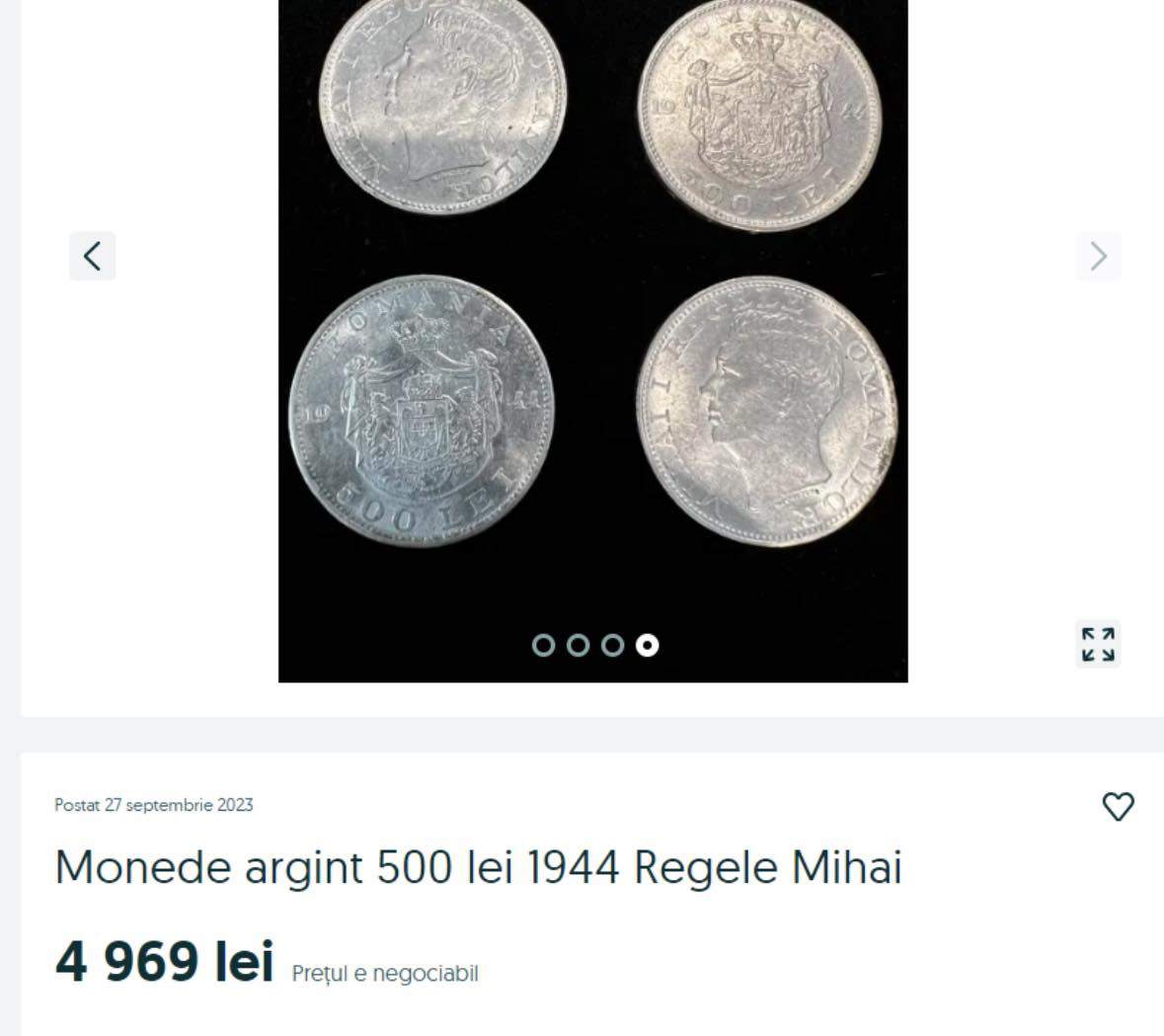 Moneda din 1944 care se vinde cu o sumă impresionantă pe OLX. Cum arată și care este prețul ei / FOTO