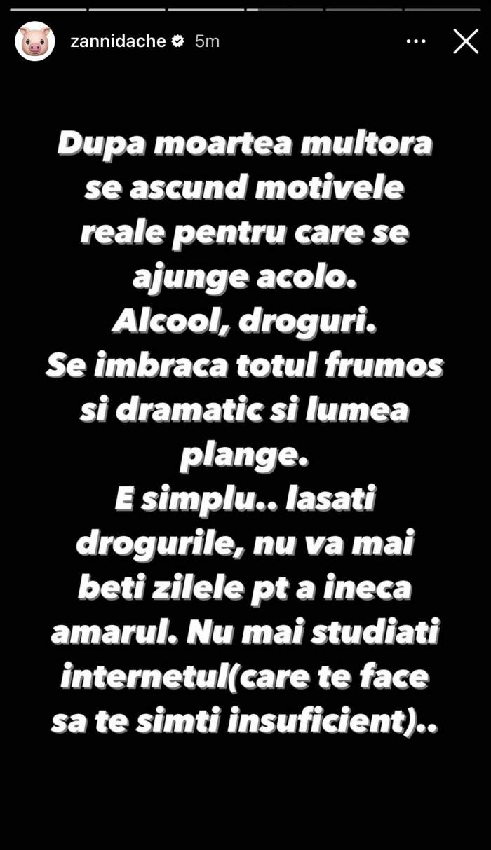 Mesajele controversate ale lui Zannidache, după moartea lui DJ Lalla! Ce a transmis pe Instagram: „Lăsați drogurile, nu vă mai beți zilele” / FOTO