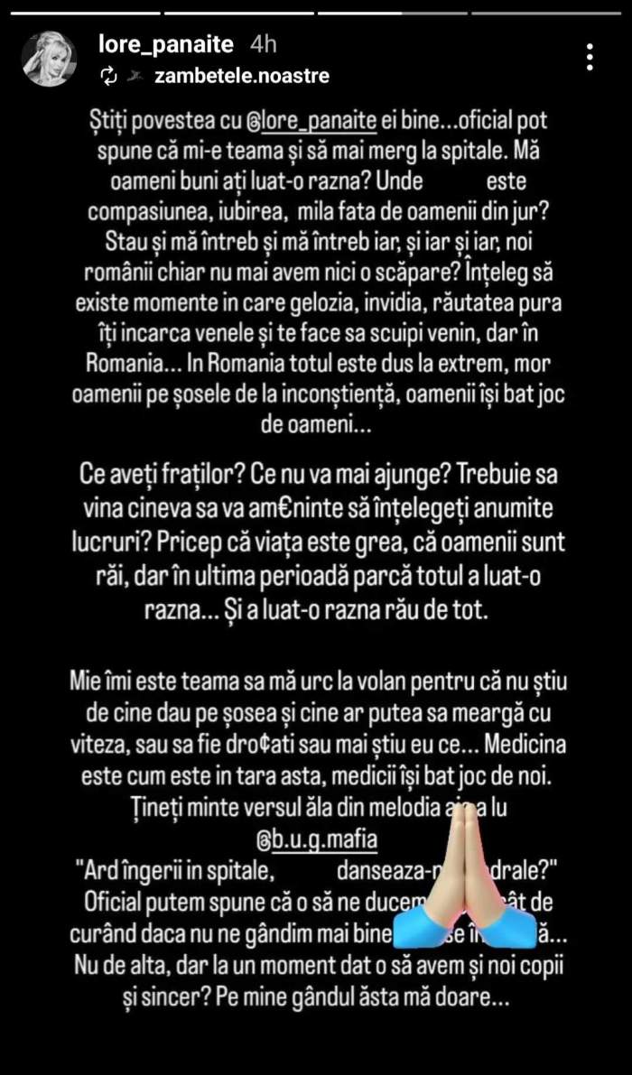 mesajul scris de Lory Loreens