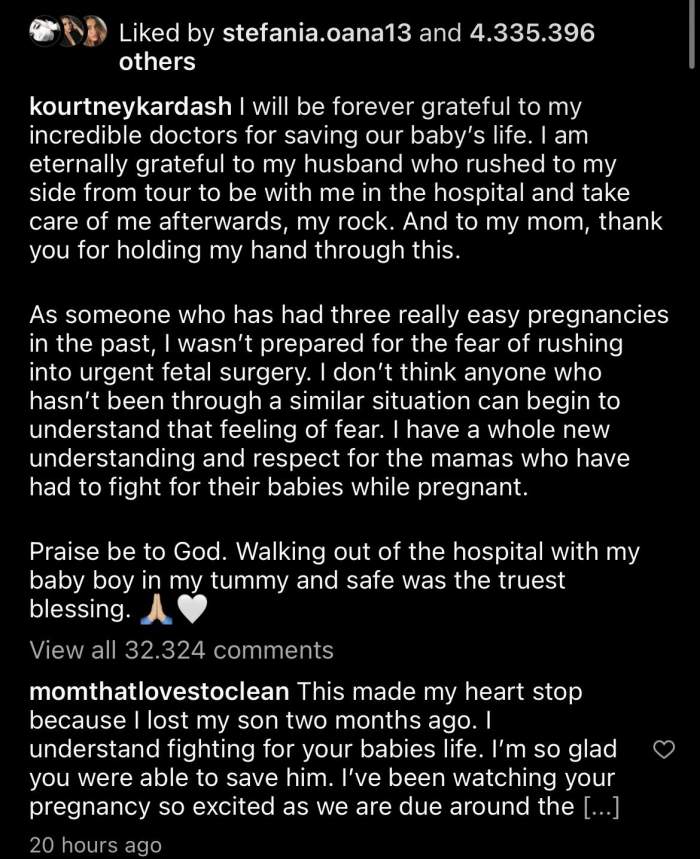 Kourtney Kardashian, operată