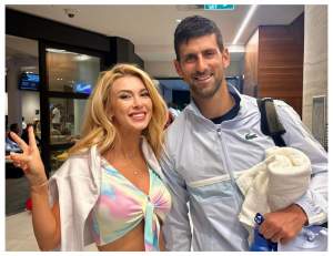 Andreea Bălan, fotografie inedită cu tenismenul Novak Djokovic. Artista a mers alături de iubitul ei, Victor Cornea la Australian Open: ”Legenda vie” / FOTO