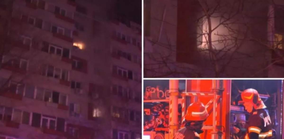 Colaj cu incendiul din zona Victoriei, București