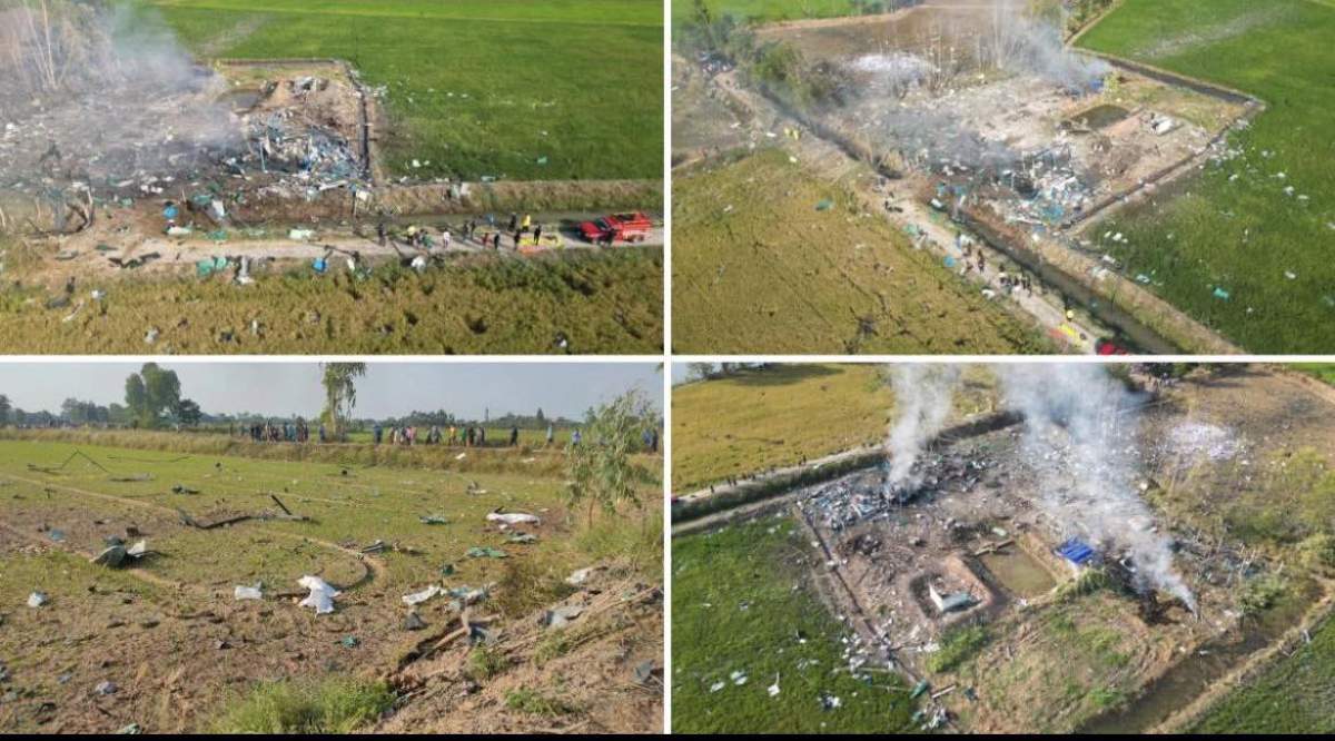 Colaj explozie la o fabrică de artificii din Thailanda Explozie la o fabrică de artificii din Thailanda