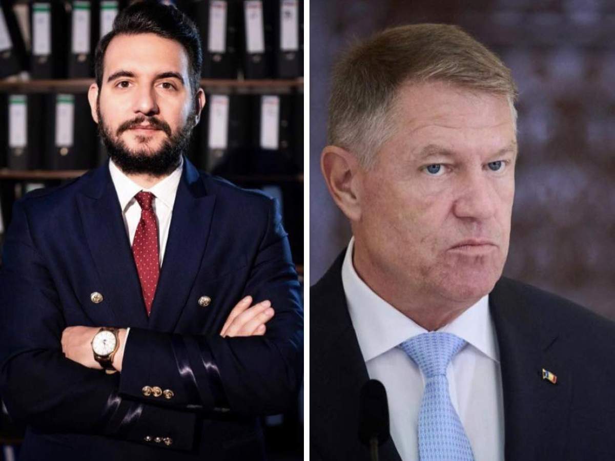 Colaj Adrian Cuculis și Klaus Iohannis, îmbrăcați iîn costume Colaj Adrian Cuculis și Klaus Iohannis