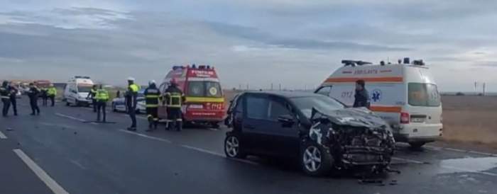 Accident grav în Buzău! A fost activat Planul Roșu de intervenție. Un microbuz cu copii, implicat în carambol / FOTO