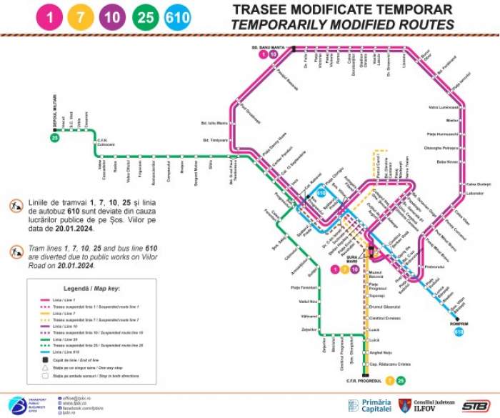 Mai multe linii STB vor avea trasee modificate în acest weekend