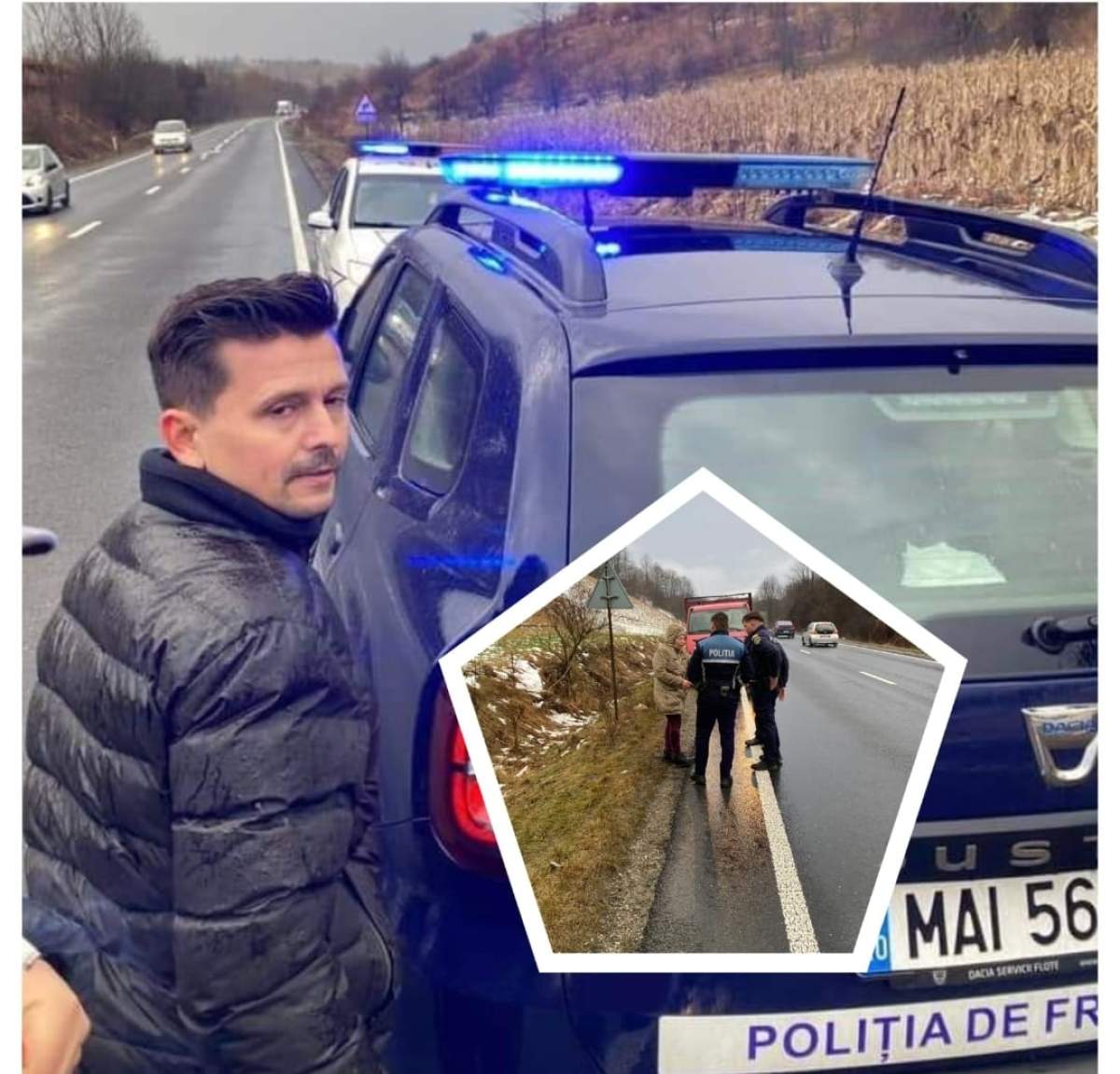 Oamenii legii fac cercetări în acest caz. un polițist și imagine de la locul incidentului