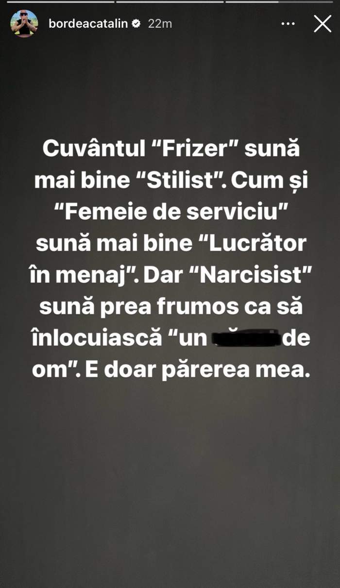 Cătălin Bordea, postare pe rețelele de socializare