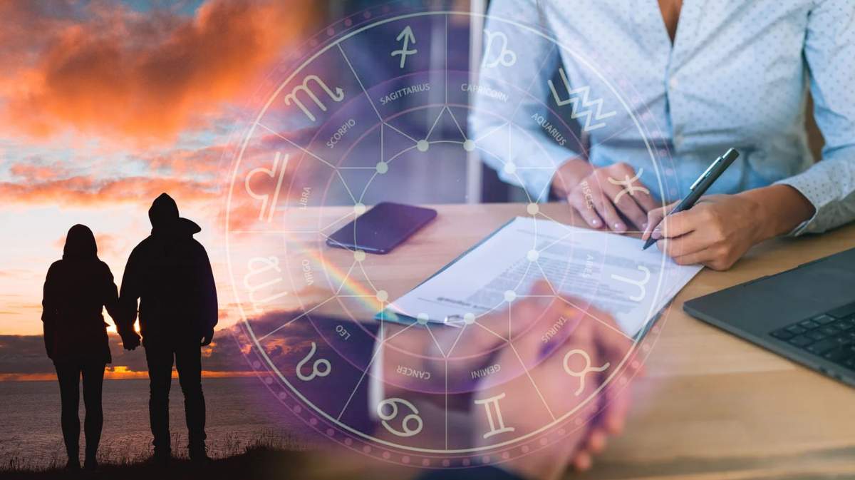 Viața zodiilor se schimbă radical în luna februarie. un cuplu și o persoană care scrie