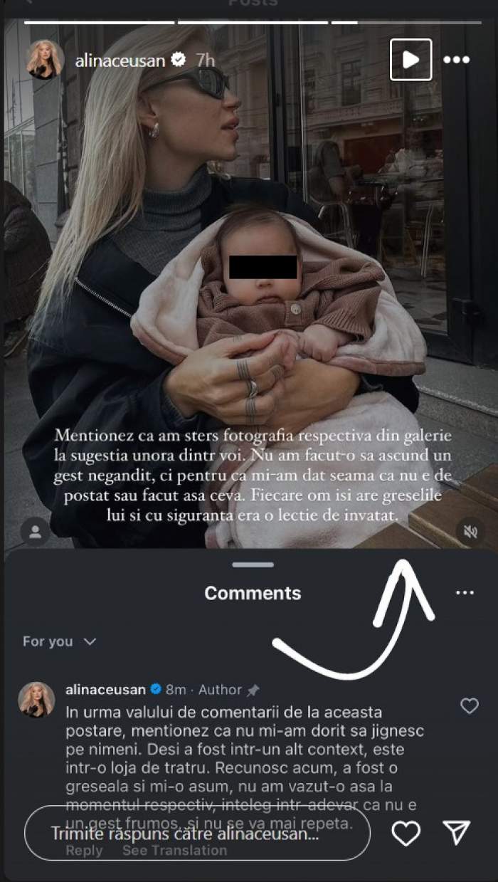 Alina Ceușan își cere public scuze pentru poza din lojă! Influencerița a fost pusă la punct de Oana Pellea