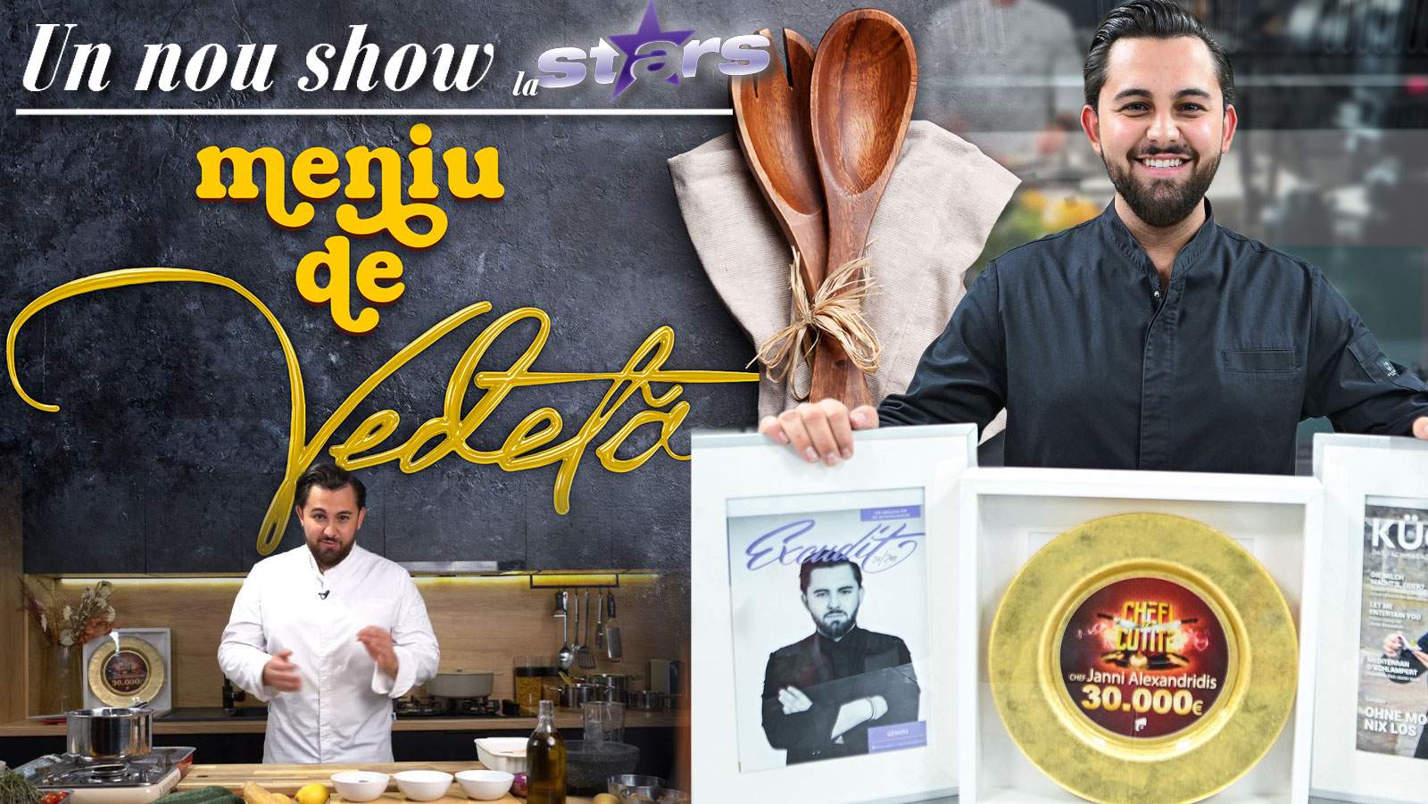 Chef Janni Alexandridis va prezenta emisiunea „Meniu de vedetă” , de luni până vineri, la Antena Stars