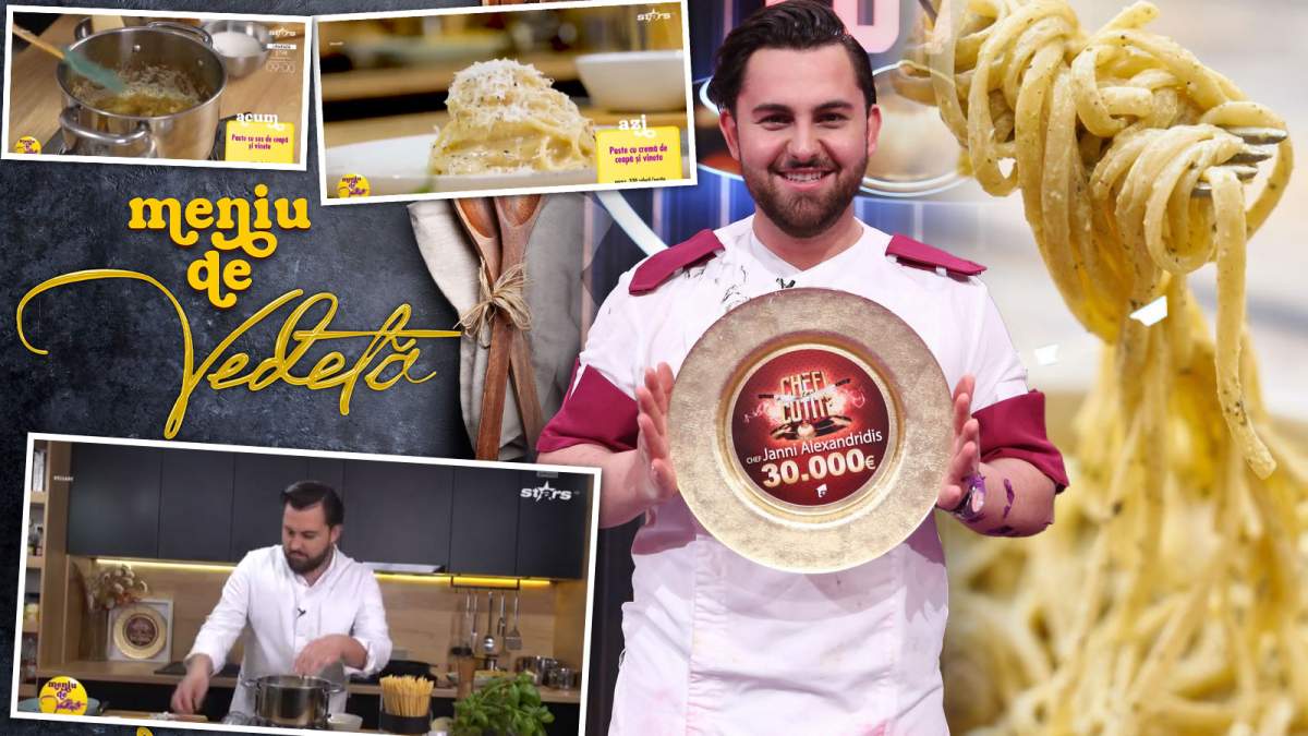 Paste cu sos de ceapă și vinete! Rețeta lui Chef Janni Alexandridis, câștigătorul Chefi la cuțite! Ce să adaugi pentru un preparat delicios