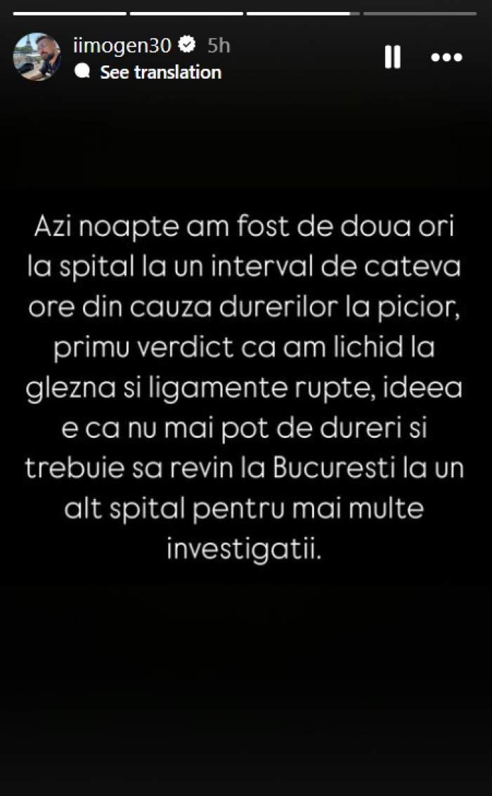 Vlogger celebru, accidentat în timpul filmărilor pentru emisiunea lui Selly! S-a ales cu ligamente rupte și lichid la gleznă