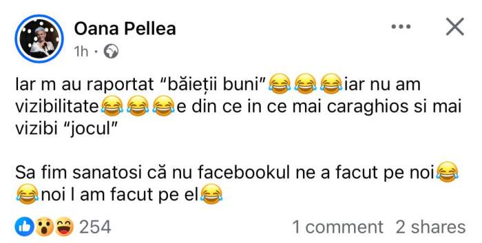 mesajul Oanei Pellea