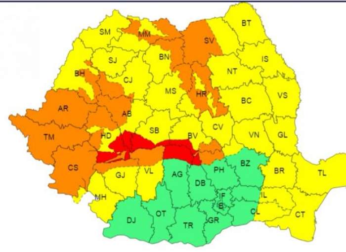 harta județelor afectate