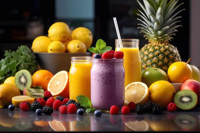 fructe si smoothie