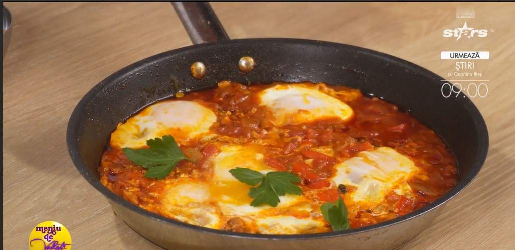 Shakshuka după rețeta lui Janni Alexandridis de la Meniu de vedetă. Cum să obții un preparat delicios