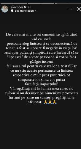Alex Bodi, mesaj tranșant pentru persoanele care îi tulbură liniștea. Cum îi pune la punct pe cei care încearcă să îi facă rău / FOTO