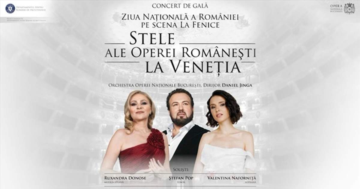 Orchestra Operei Naţionale Bucureşti, dirijată de Daniel Jinga, pe scena La Fenice din Veneția. Ziua Națională a României a fost sărbătorită printr-un concert de gală