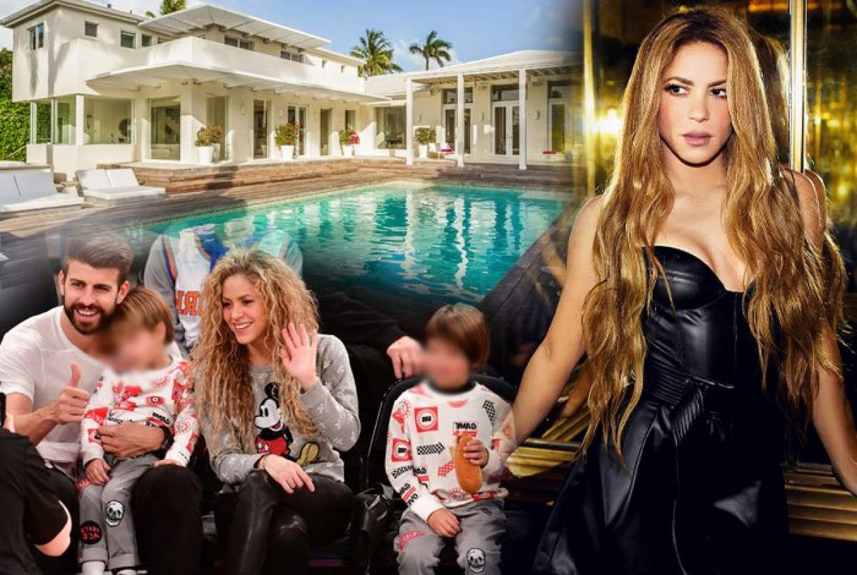Machetă foto cu Shakira, familia ei și casa lor