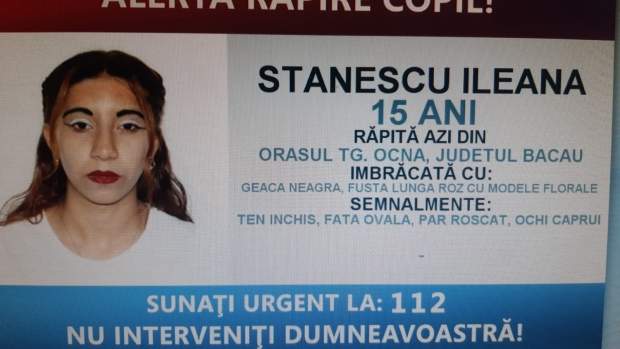 Adolescentă de 15 ani, răpit[
