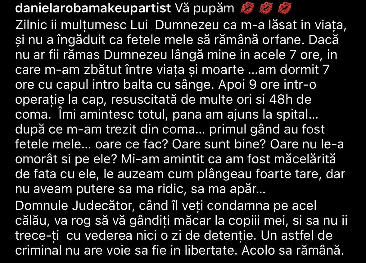 Dana Roba a făcut o postare pe rețelele de socializare