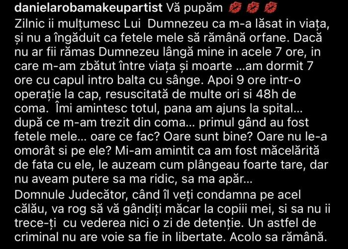 Dana Roba a făcut o postare pe rețelele de socializare