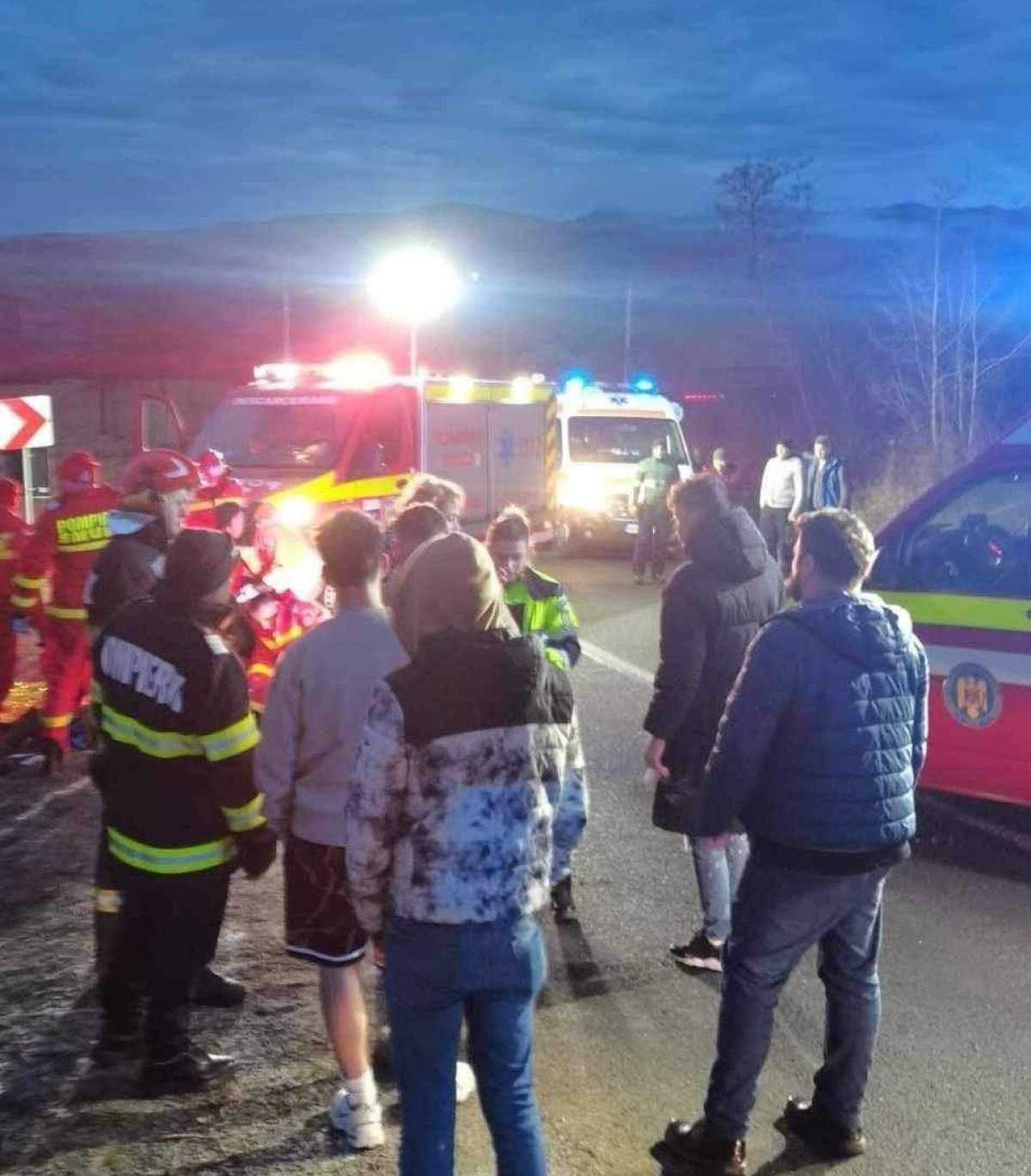 imagine de la locul accidentului din Budești