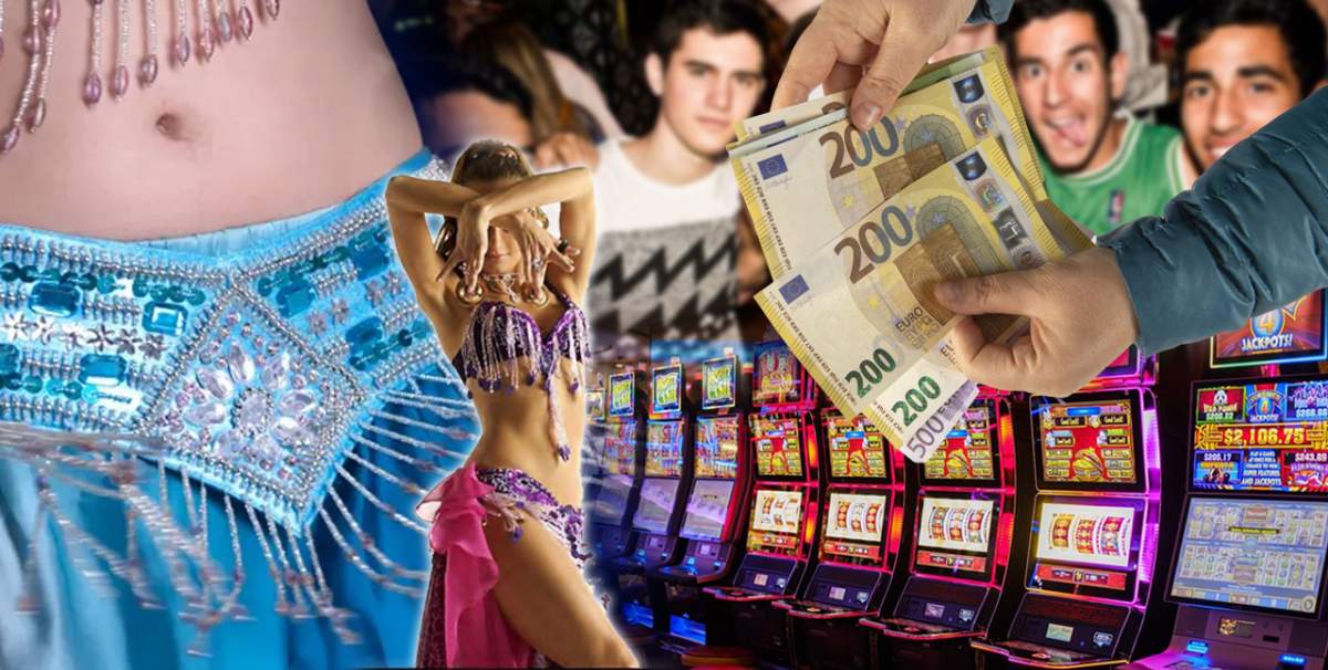 Patronul unui cazinou, scandal cu amenințări, după ce doi minori au „spart” în localul său mii de euro, pe păcănele și dansatoare exotice
