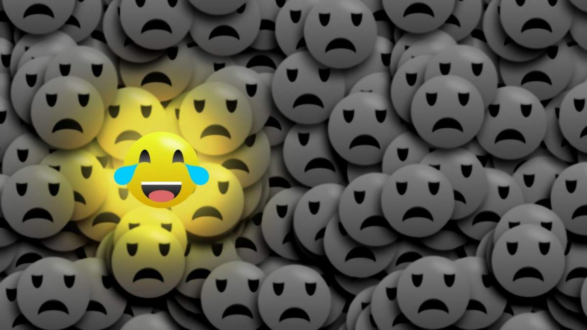 Imagine cu sad emoji si un happy emoji