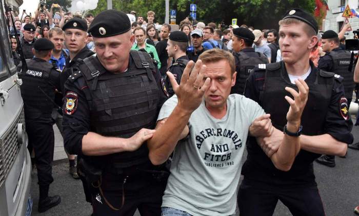 Alexei Navalnîi la un protest