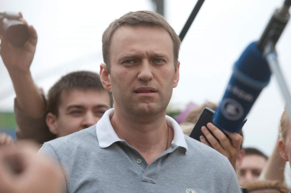 Alexei Navalnîi într-un tricou gri