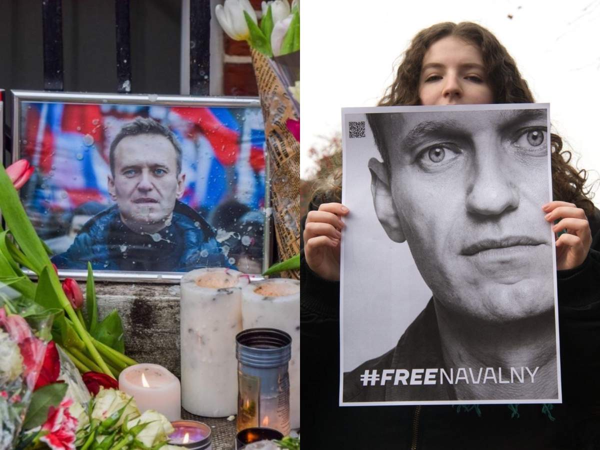 Colaj foto din doua imagini cu poza lui Alexei Navalnîi,