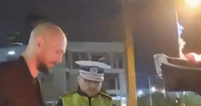 Tzancă Uraganu și Andrew Tate au fost opriți de polițiști în trafic