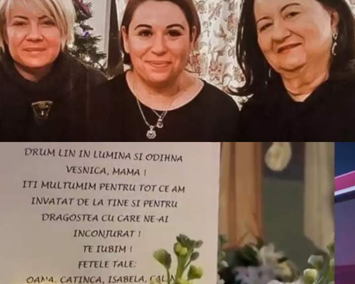Oana Roman și sora ei, mesaj au scris cele două pe un buchet imens de trandafiri albi