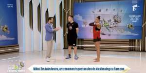Neatza cu Răzvan și Dani. Ramona Olaru și Mihai Zmărăndescu, antrenament de kickboxing în platou: „A avut determinarea...” / VIDEO