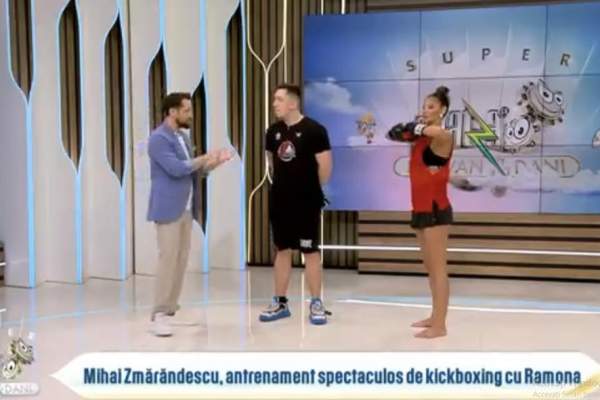 Neatza cu Răzvan și Dani. Ramona Olaru și Mihai Zmărăndescu, antrenament de kickboxing în platou: „A avut determinarea...” / VIDEO