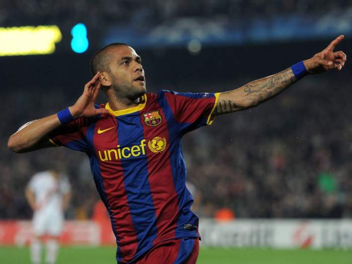 Imagine cu Dani Alves la FC Barcelona