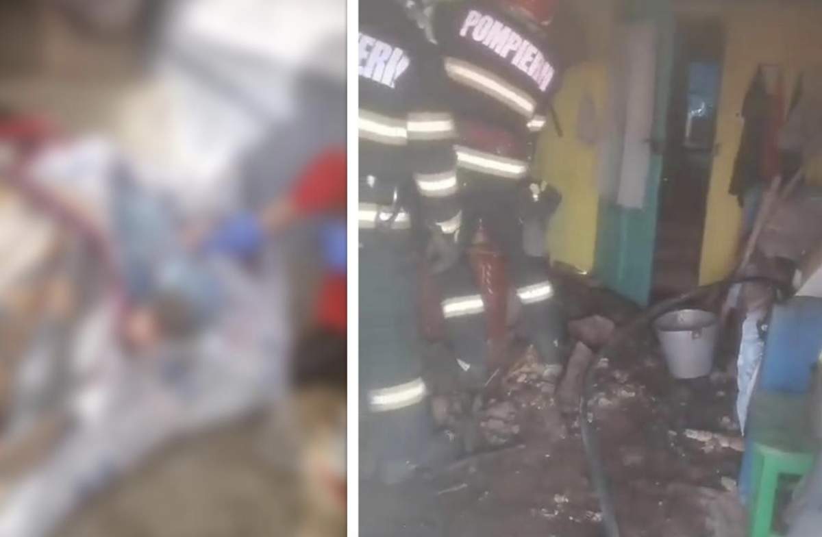 Incendiu Vaslui Doi fraţi, unul mort, celălalt în comă, au fost agsiti după ce casa le-a luat foc