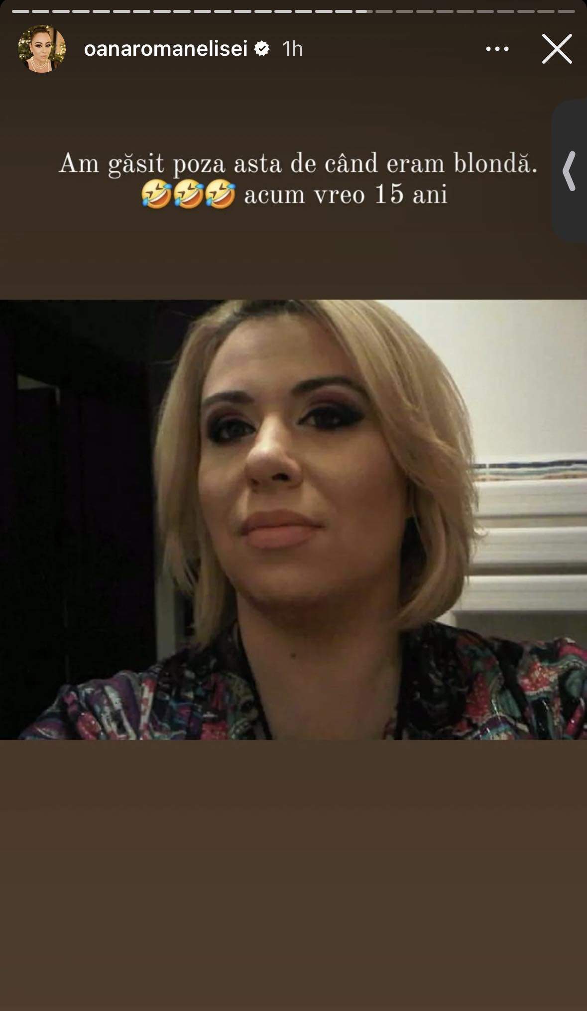 Oana Roman, postare pe rețelele personale de socializare