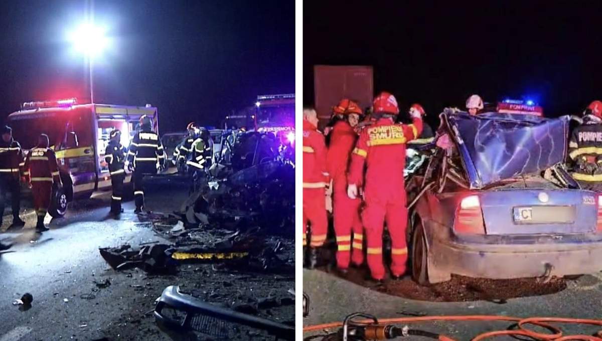 Accident in Constanta Doi prieteni au murit pe loc, după ce mașina lor a fost zdrobită sub TIR
