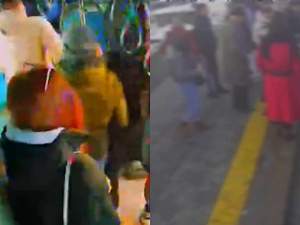 Caz șocant în Pitești. Un bărbat a agresat o femeie, iar apoi a aruncat-o din autobuz. Polițiștii îl caută / VIDEO